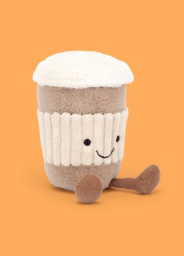 <ul>    <li><span>A cuddly, caffeinated cutie!</span><span> </span></li>    <li><span>The Amuseable Coffee-To-Go by Jellycat is a must-have gift for any coffee lover and will definitely put a smile on their face first thing in the morning.</span></li>    <li><span>&nbsp;</span>In beautiful, neutral tones, this soft takeaway cup is super fluffy with signature cord boots and a chunky tummy band, ready to warm your heart and give a much-needed energy boost!</li>    <li>Dimensions: 15cm high, 6cm wide</li></ul>